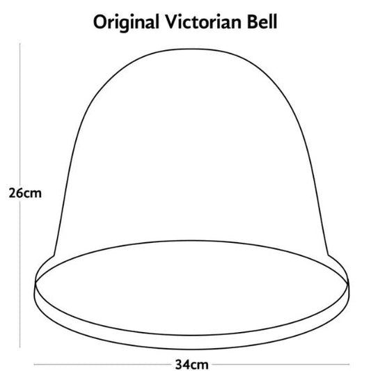 Line drawing showing Original Cloche dimensions 